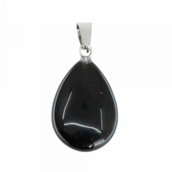 Elegantne tilgakujuline musta obsidiaani ripats kaitseks