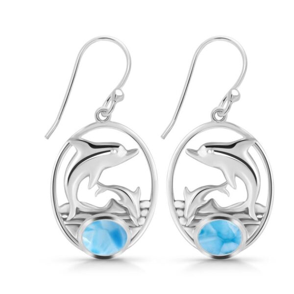 Larimar kõrvarõngad “Delfiinid”